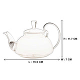 Tallear Glass Tea Pot with Self-Locking Cover Lid (600 ml)