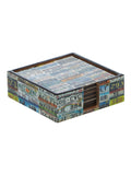 Number Plate - 9 Inch Wooden Tray & 6 Wooden Coasters with Holder Set (Multicolor)