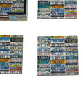 Number Plate - 9 Inch Wooden Tray & 6 Wooden Coasters with Holder Set (Multicolor)