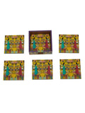 Shopaholic - 9 Inch Wooden Tray & 6 Wooden Coasters with Holder Set (Yellow)