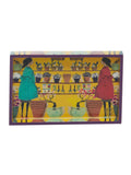 Shopaholic - 9 Inch Wooden Tray & 6 Wooden Coasters with Holder Set (Yellow)