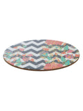 Zig Zag Blossom - Large Wooden Trivet (Multicolor)