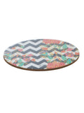 Zig Zag Blossom - Medium Wooden Trivet (Multicolor)
