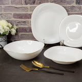 19 Piece Opal White with Gold Lining Dinner Set