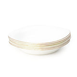 19 Piece Opal White with Gold Lining Dinner Set