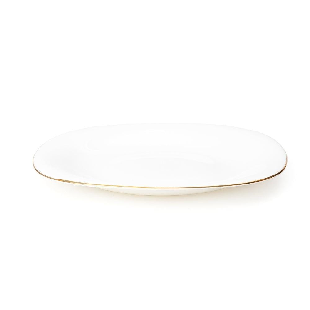 24 Piece Opal White with Gold Lining Dinner Set