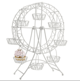 Metal Ferris Wheel with 8 Server (White)