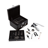 Luxe 9 Piece Wine Accessory Set in 2 Level Leather Gift Box