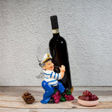 Nautical Sailor Figurine Resin Bottle Holder Set (Red Berries - White Shirt)