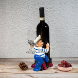 Nautical Sailor Figurine Resin Bottle Holder Set (Red Berries - White Shirt)