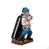 Nautical Winter Sailor Figurine Resin Bottle Holder with 1 Wine Glass Set (White Shirt)