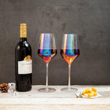 Elance High Class 7 Colors Wine Glass Set (500 ml) (Pack of 2)
