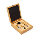 Luxe 4 Piece Mahagony Wood Wine Accessory Kit in Gift Box