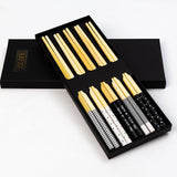 10 Pairs Pan Asia Chopsticks Set - (Random Black & Whites)