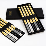 10 Pairs Pan Asia Chopsticks Set - (Random Black & Whites)