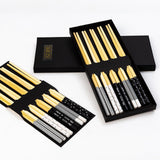 10 Pairs Pan Asia Chopsticks Set - (Random Black & Whites)