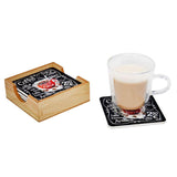 Coffee Cup - 6 Wooden Coaster with Holder Set