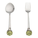 Yellow Crystal Cutlery Set (Spoon & Fork)